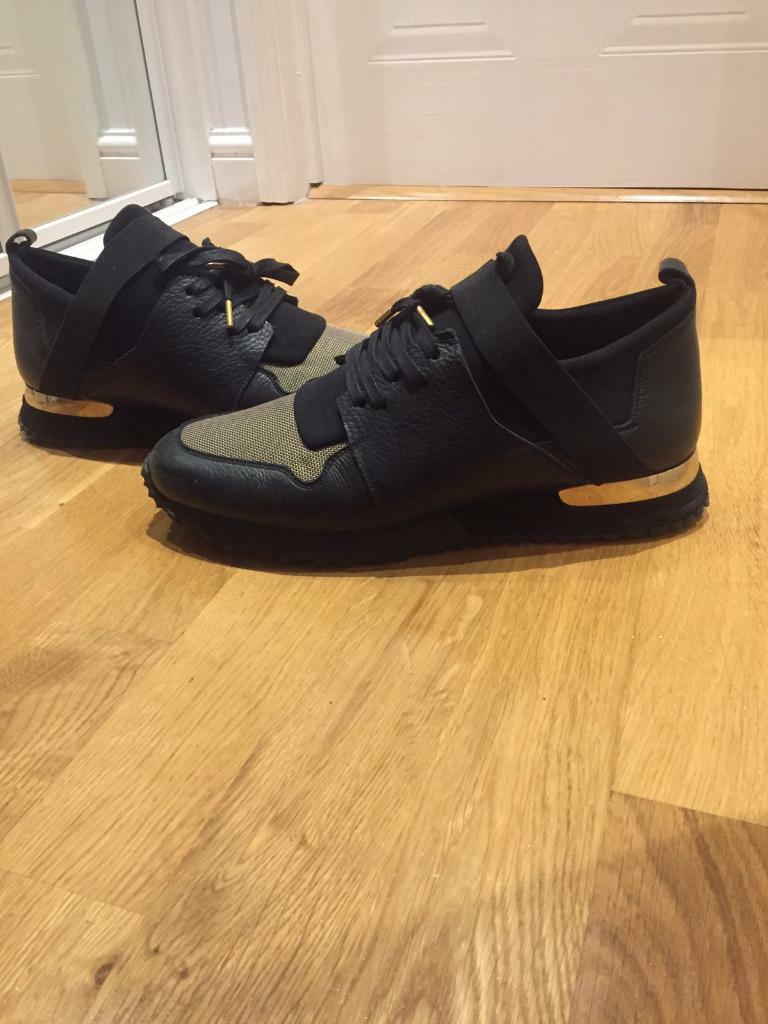 mallet trainers black and gold